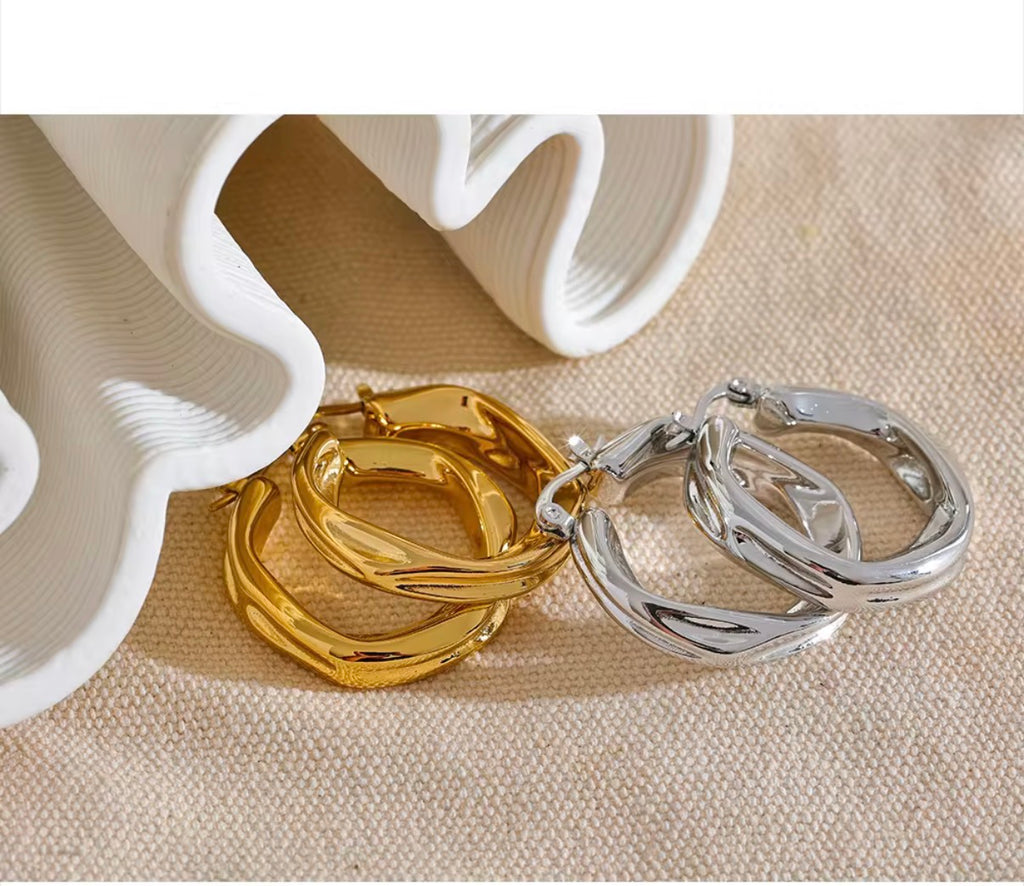 Moonlit Twist Hoops