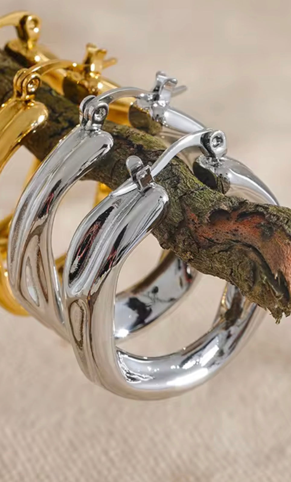 Moonlit Twist Hoops