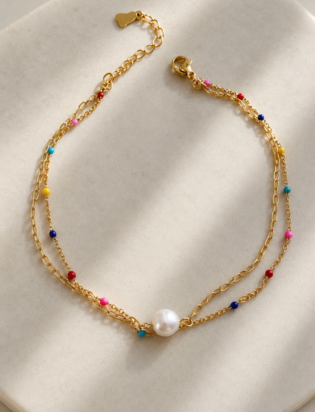 Coastal Candy Pearl Gold Anklet
