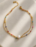 Coastal Candy Pearl Gold Anklet