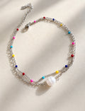Coastal Candy Pearl Silver Anklet