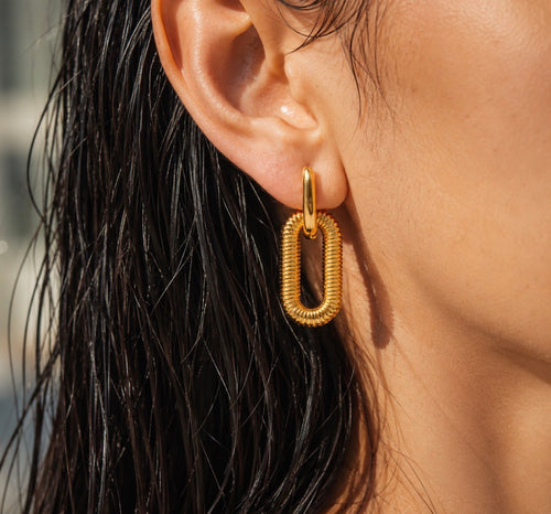 Coastline Textured Hoops~Gold