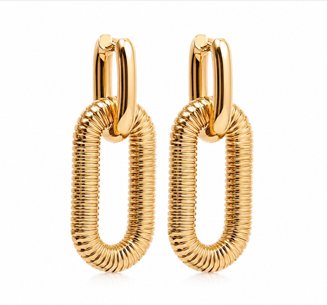 Coastline Textured Hoops~Gold