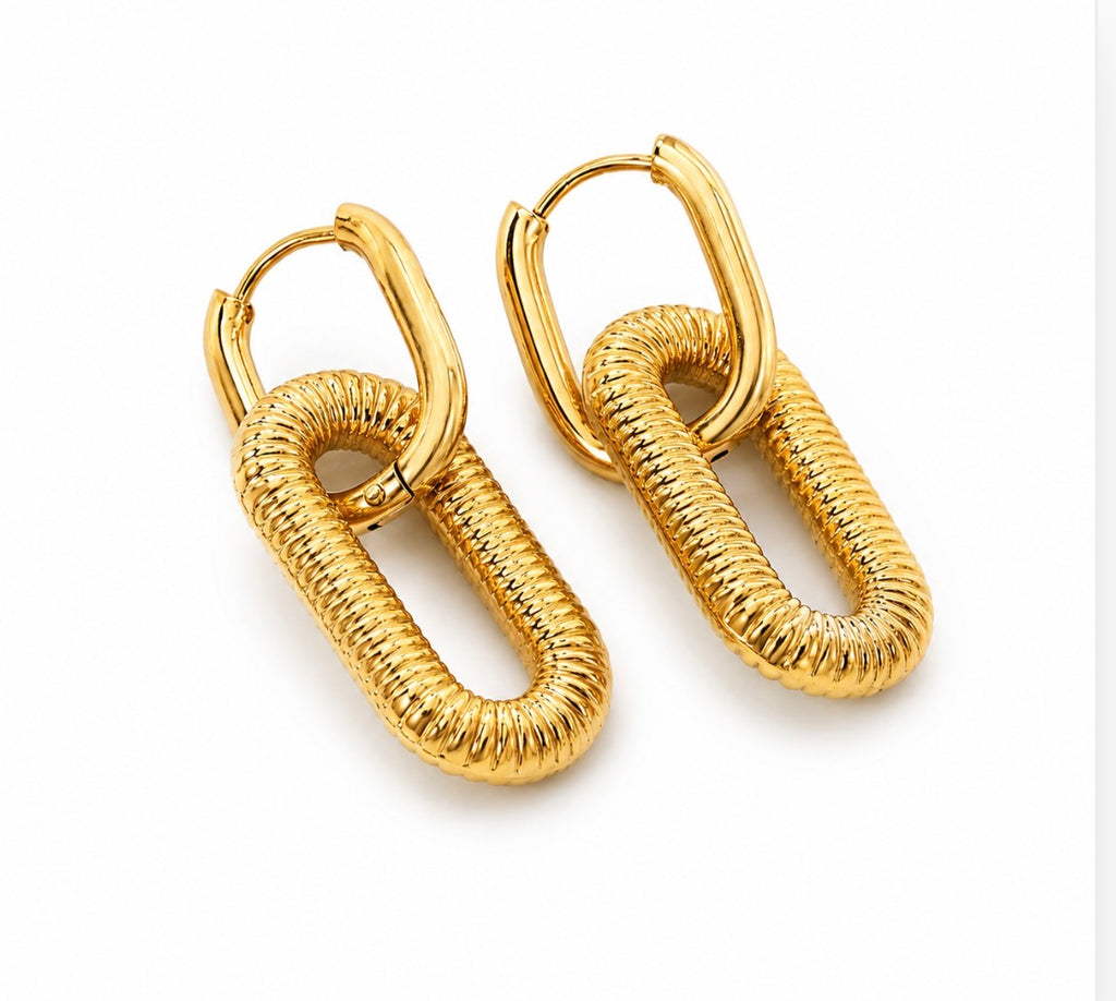 Coastline Textured Hoops~Gold