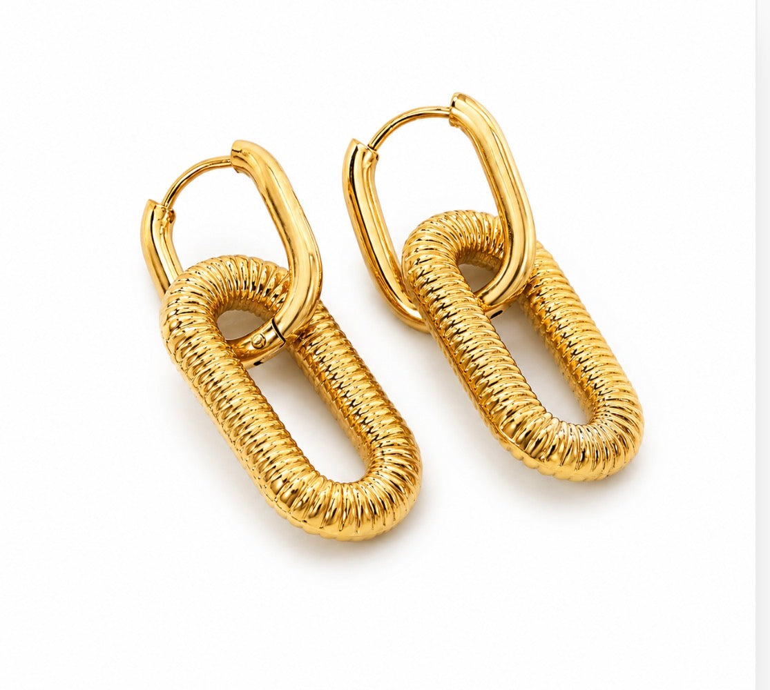 Coastline Textured Hoops~Gold