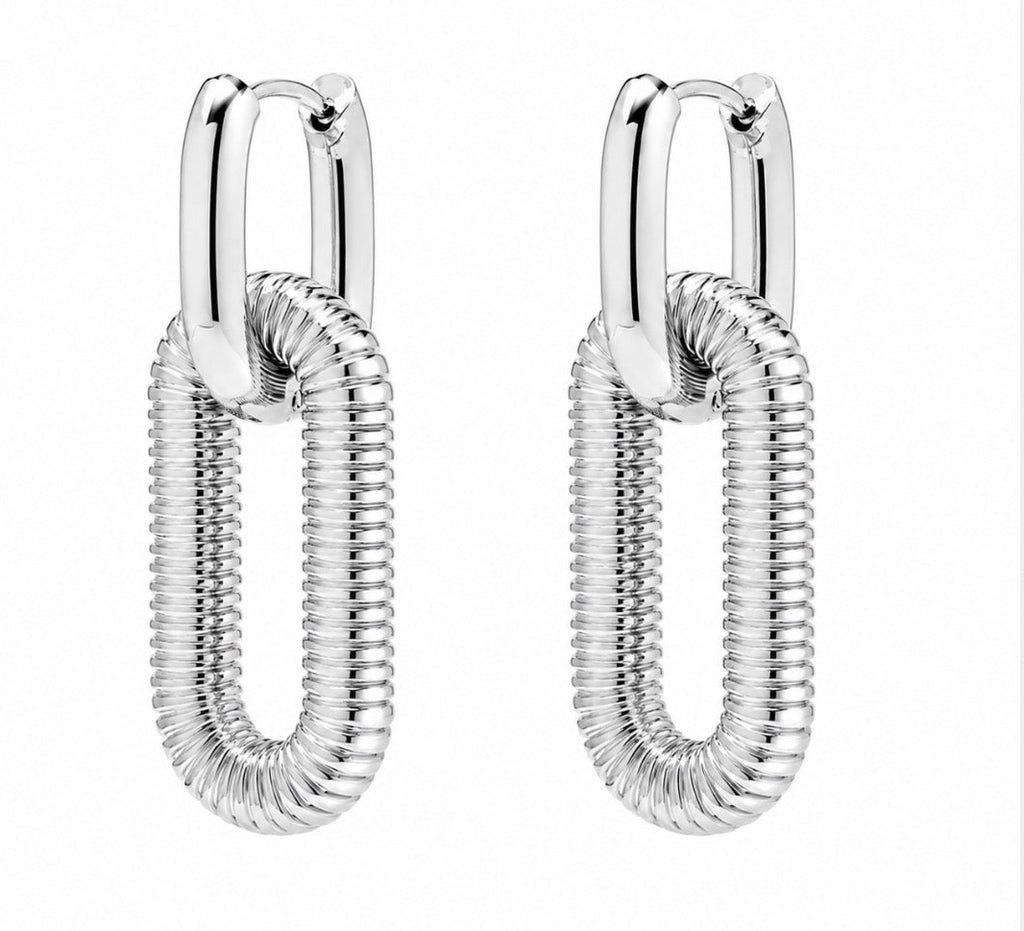 Coastline Textured Hoops~Silver