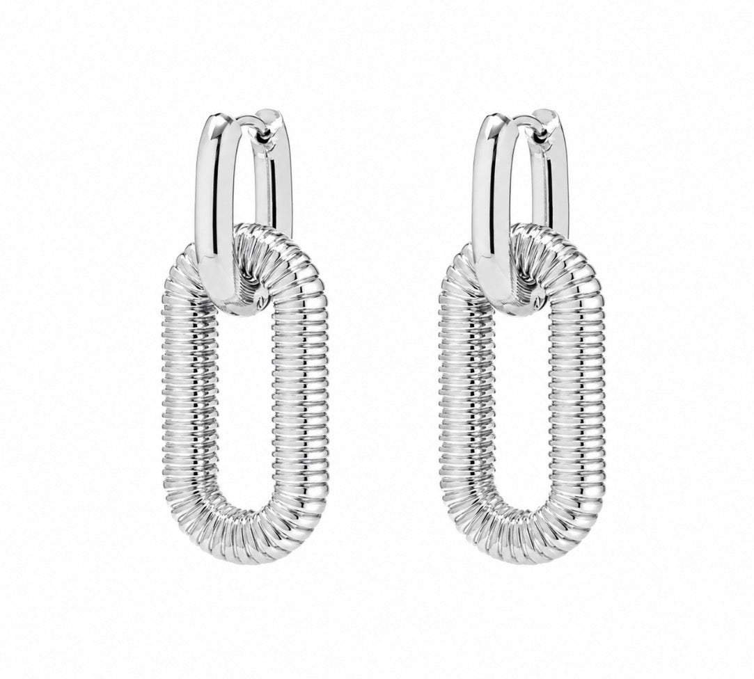 Coastline Textured Hoops~Silver
