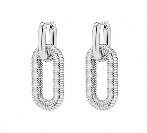 Coastline Textured Hoops~Silver