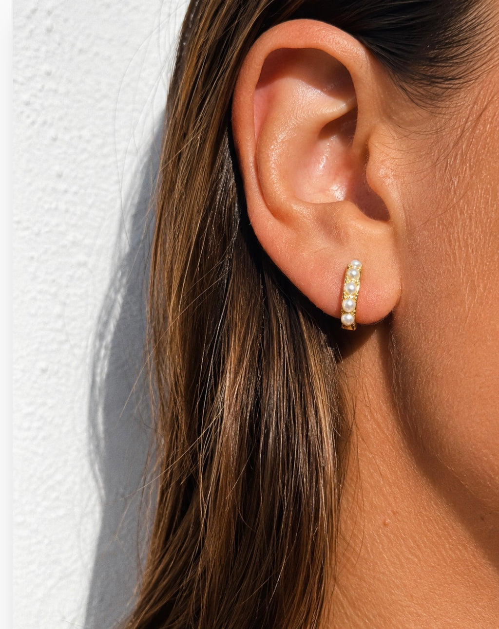 Dainty Pearl Hoops
