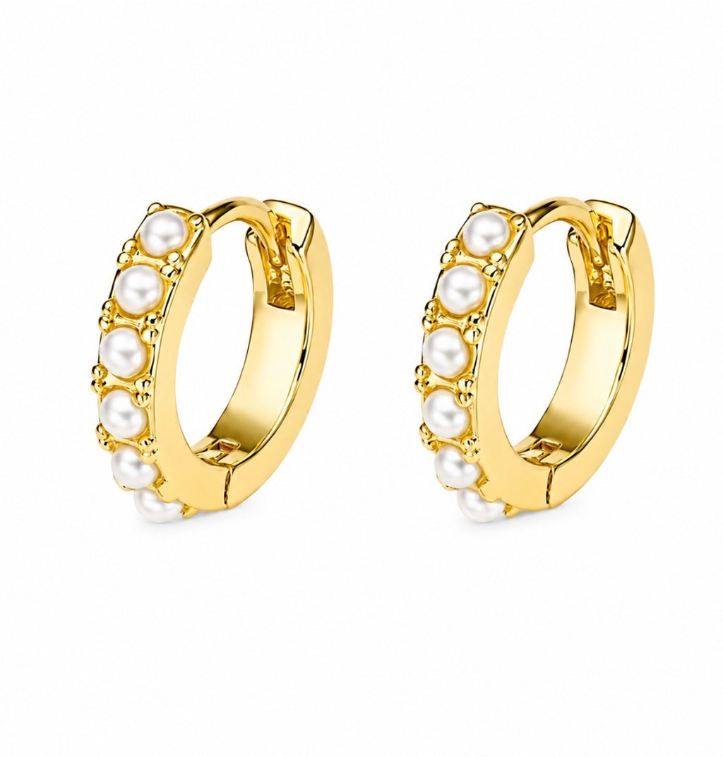 Dainty Pearl Hoops