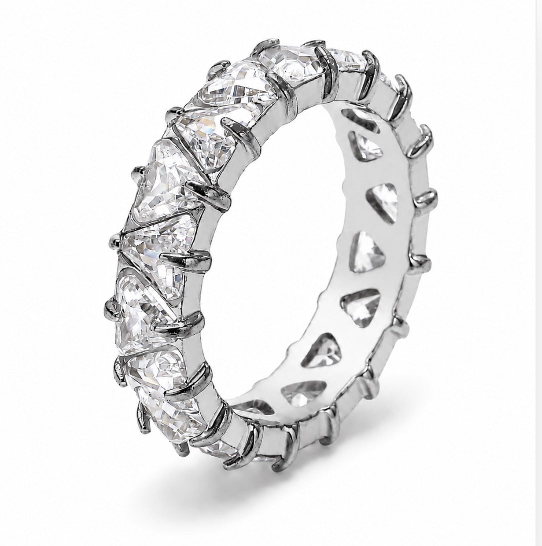 Diamond Drip Band Silver