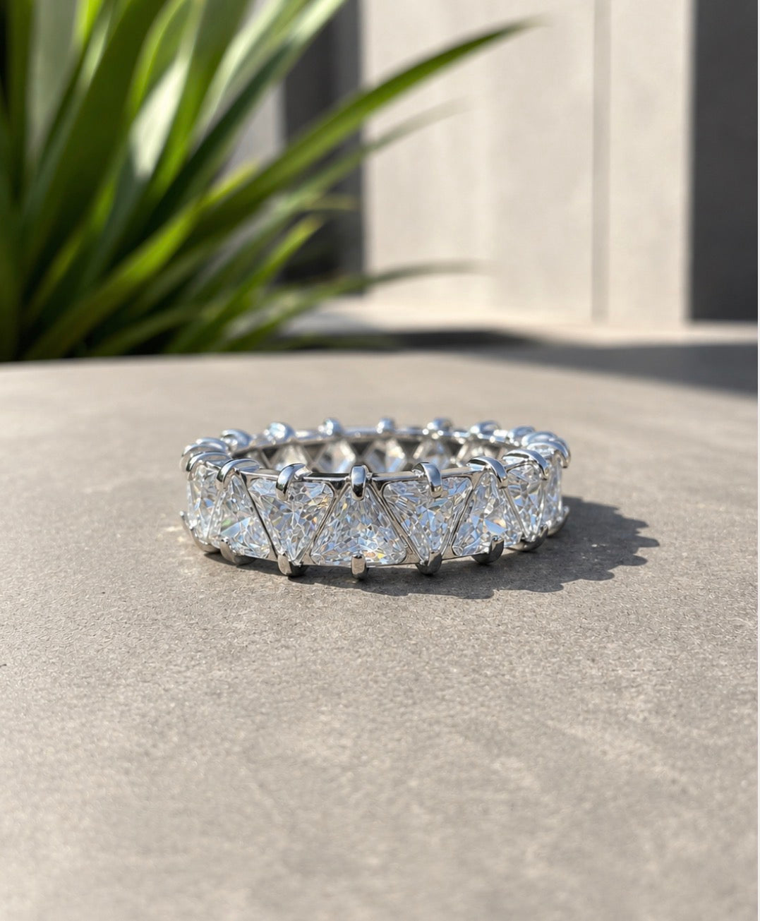 Diamond Drip Band Silver