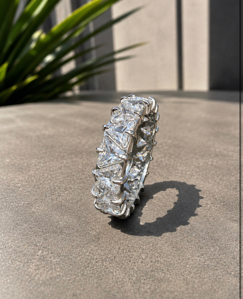 Diamond Drip Band Silver