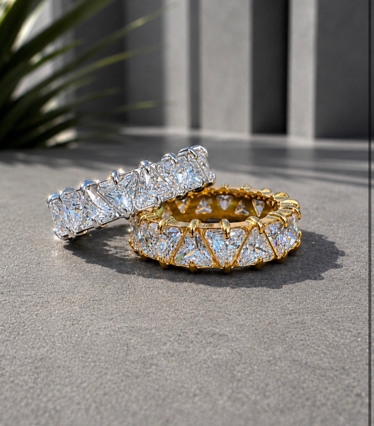 Diamond Drip Band Silver