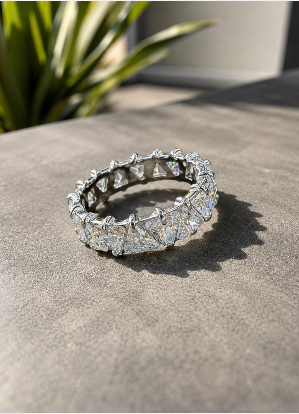 Diamond Drip Band Silver