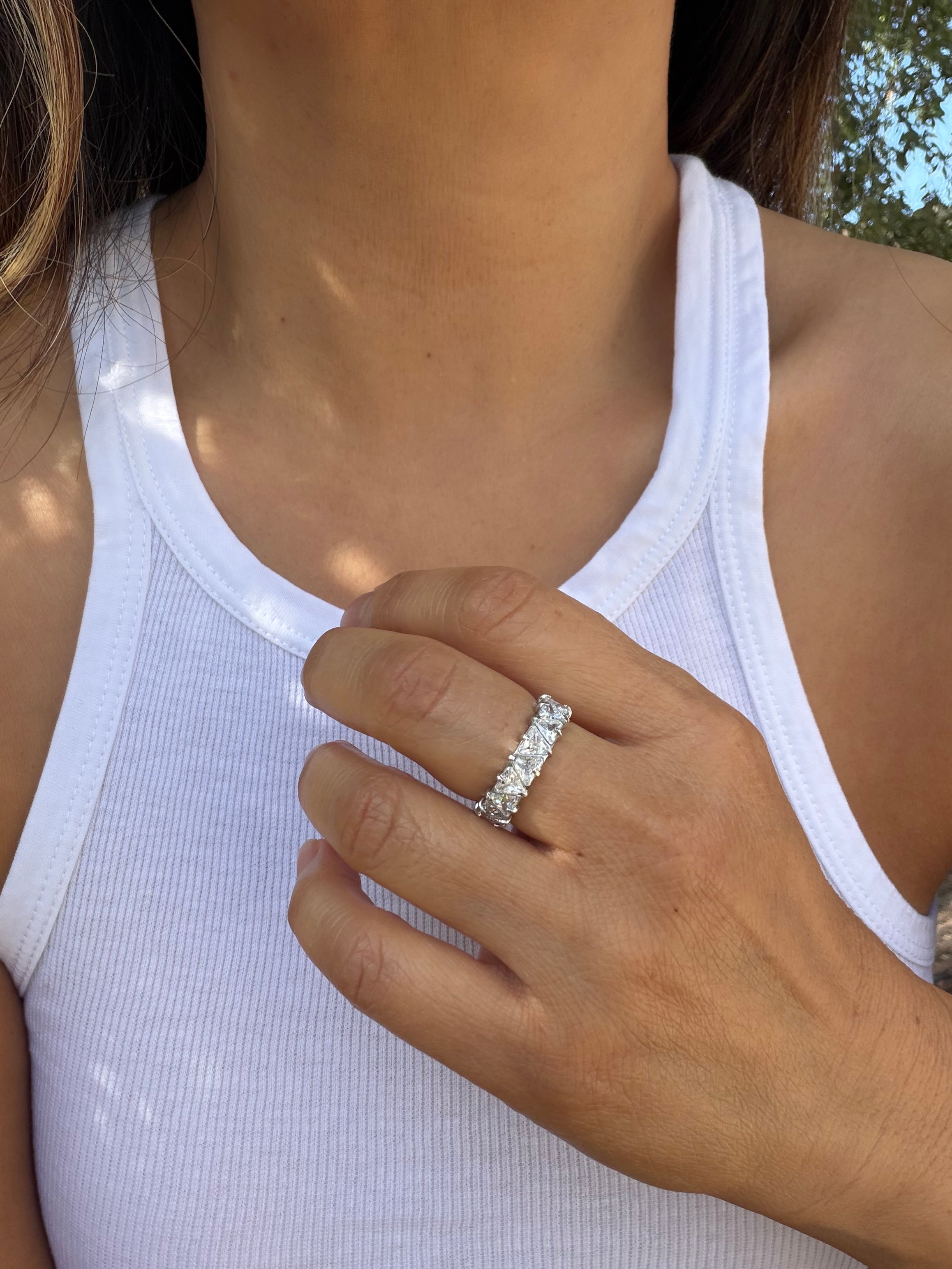 Diamond Drip Band Silver