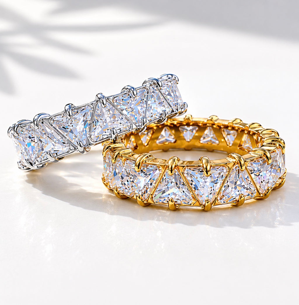 Diamond Drip Band Silver