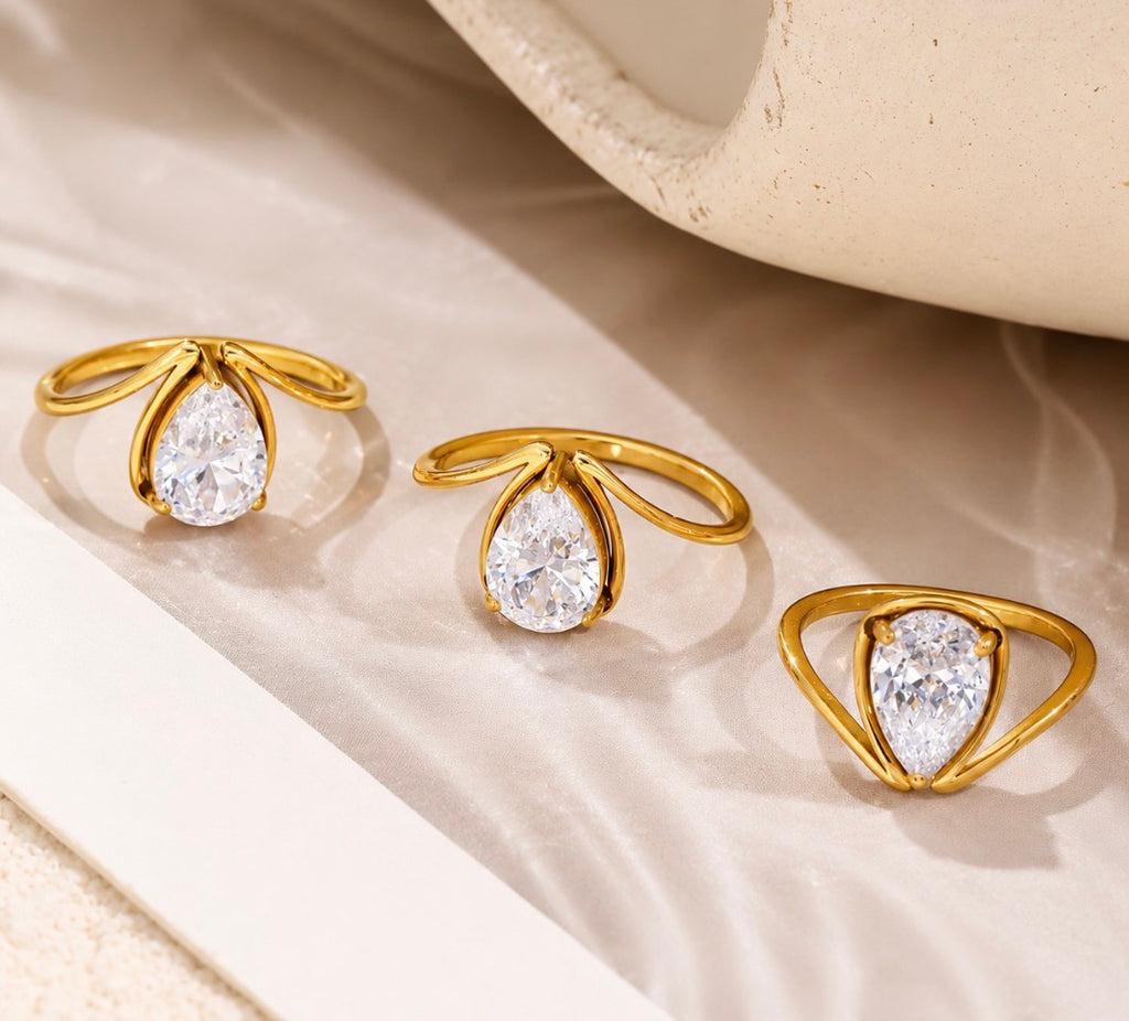 Dual Muse Pear Ring