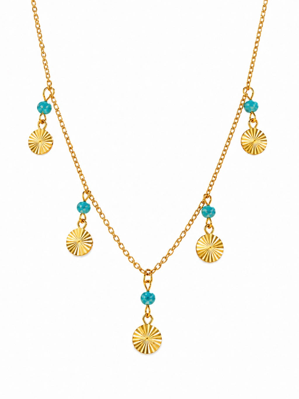 Emerald Tide Drops Gold Necklace