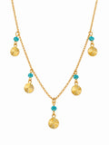 Emerald Tide Drops Gold Necklace