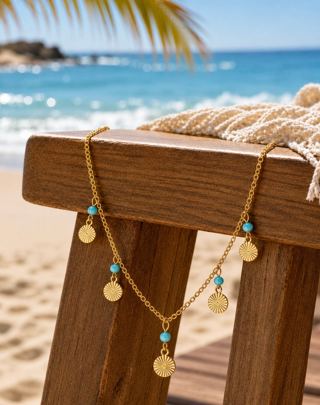 Emerald Tide Drops Gold Necklace