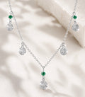 Emerald Tide Drops Silver Necklace