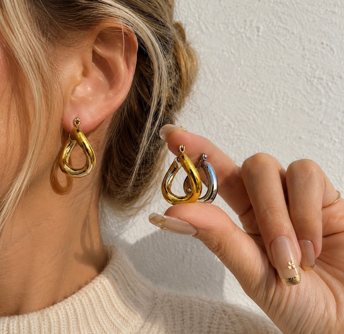 Endless Wave Hoops~Silver