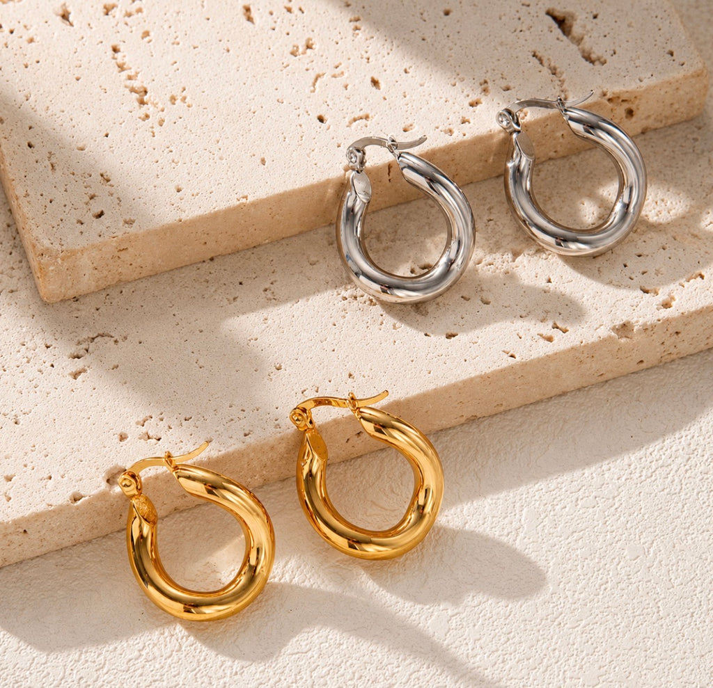 Endless Wave Hoops~Silver