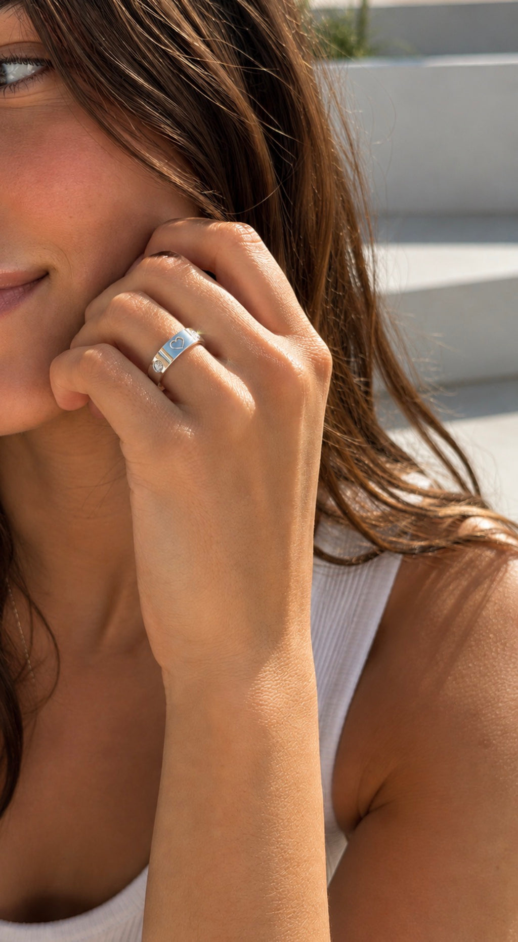 Heartline Luxe Silver Ring