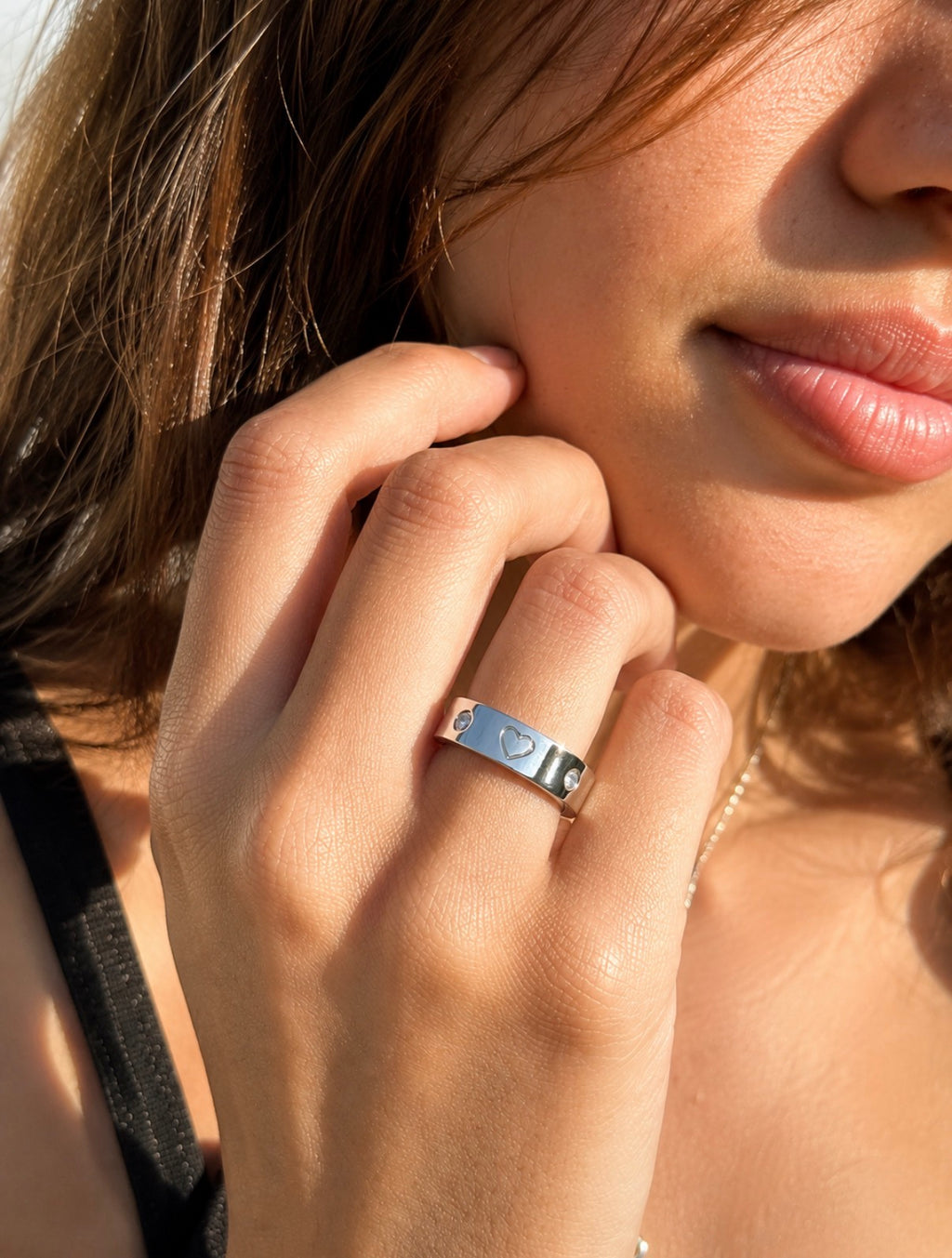 Heartline Luxe Silver Ring
