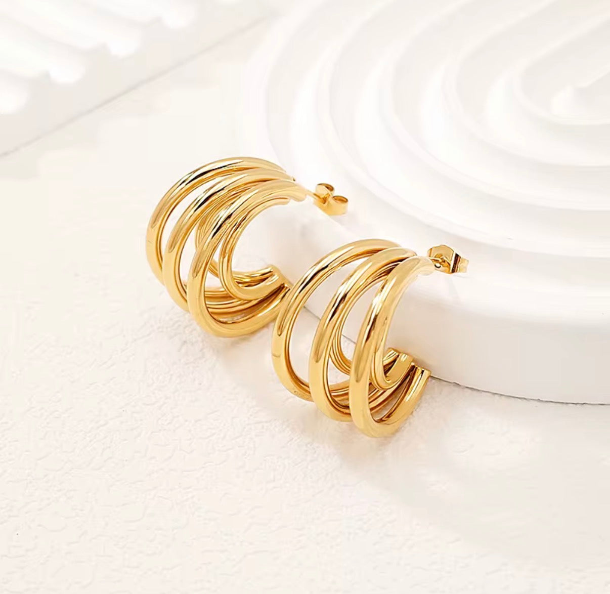Malibu Stacked Hoops Gold