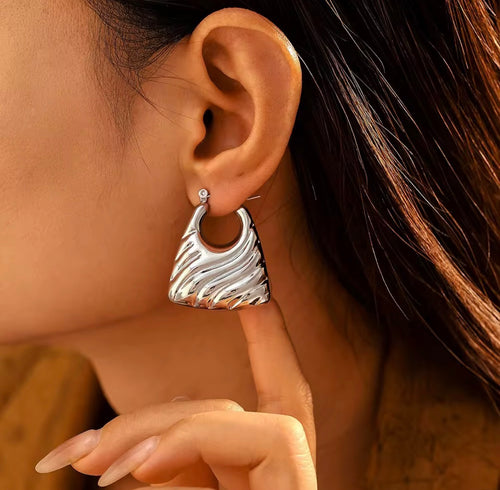 Downtown Muse Silver Hoops