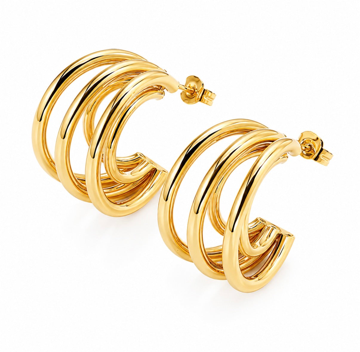 Malibu Stacked Hoops Gold