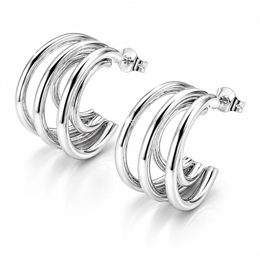 Malibu Stacked Hoops Silver