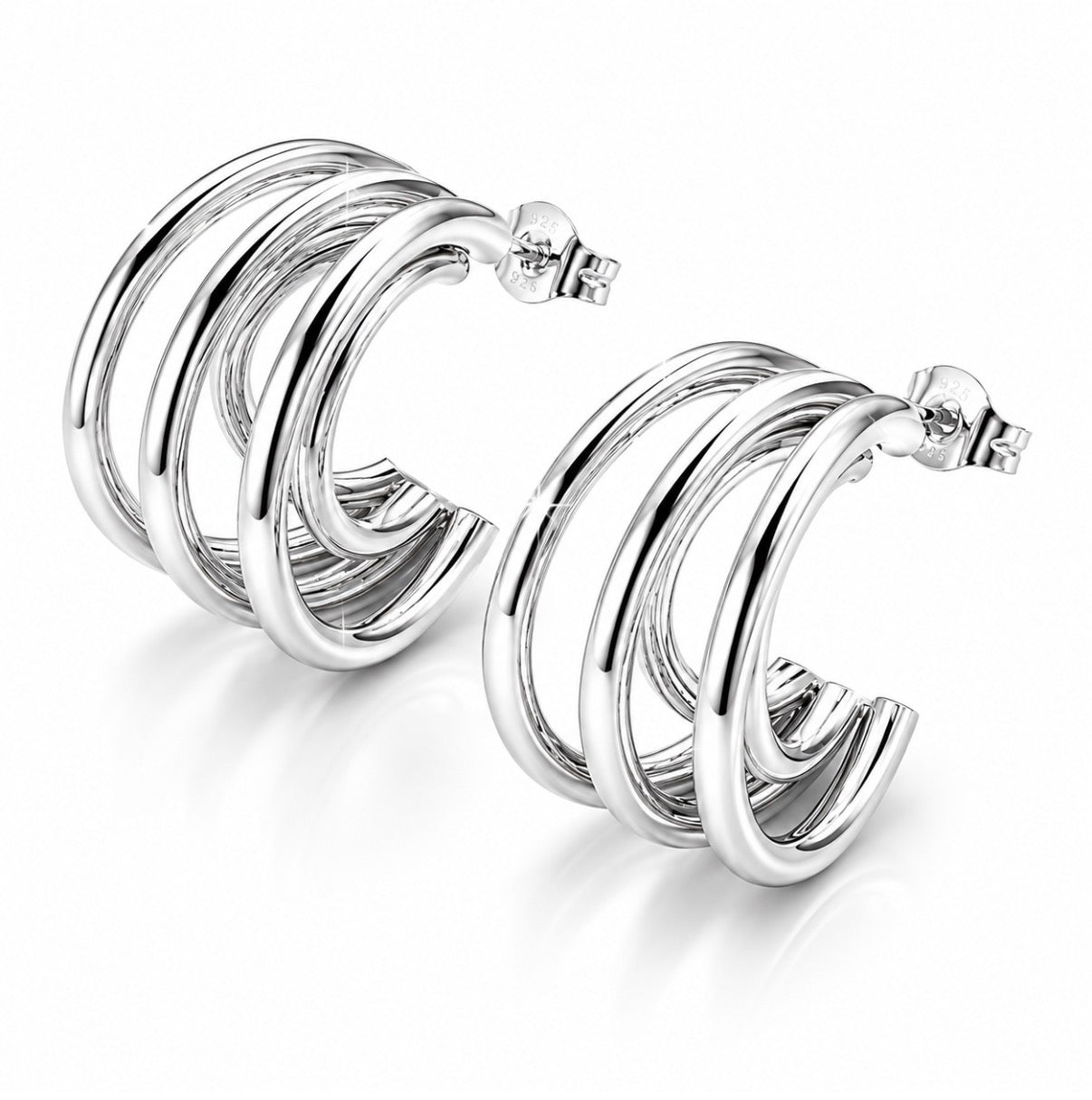 Malibu Stacked Hoops Silver