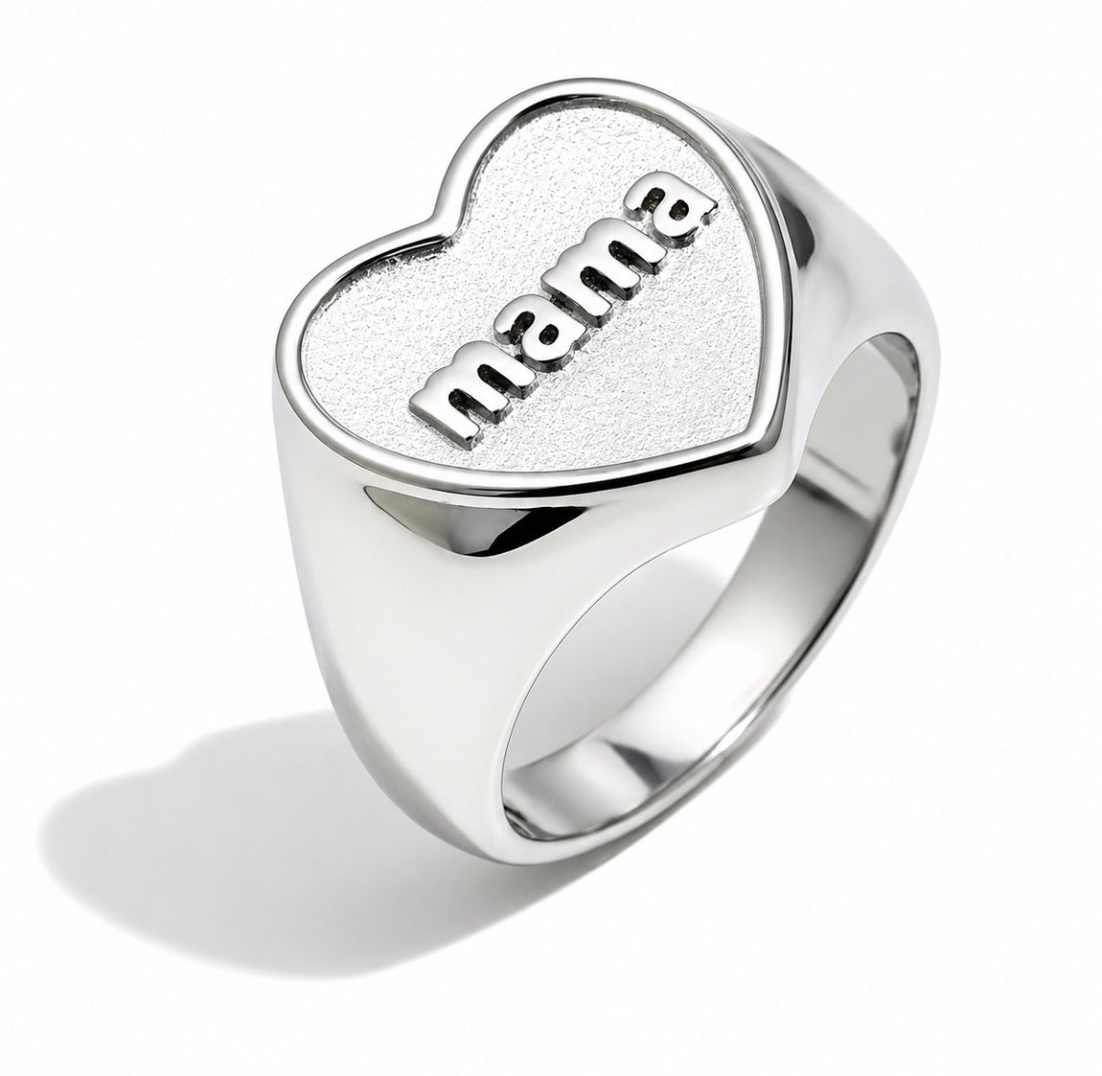Mama Heart Silver Ring