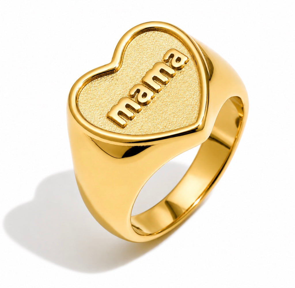 Mama Heart Gold Ring