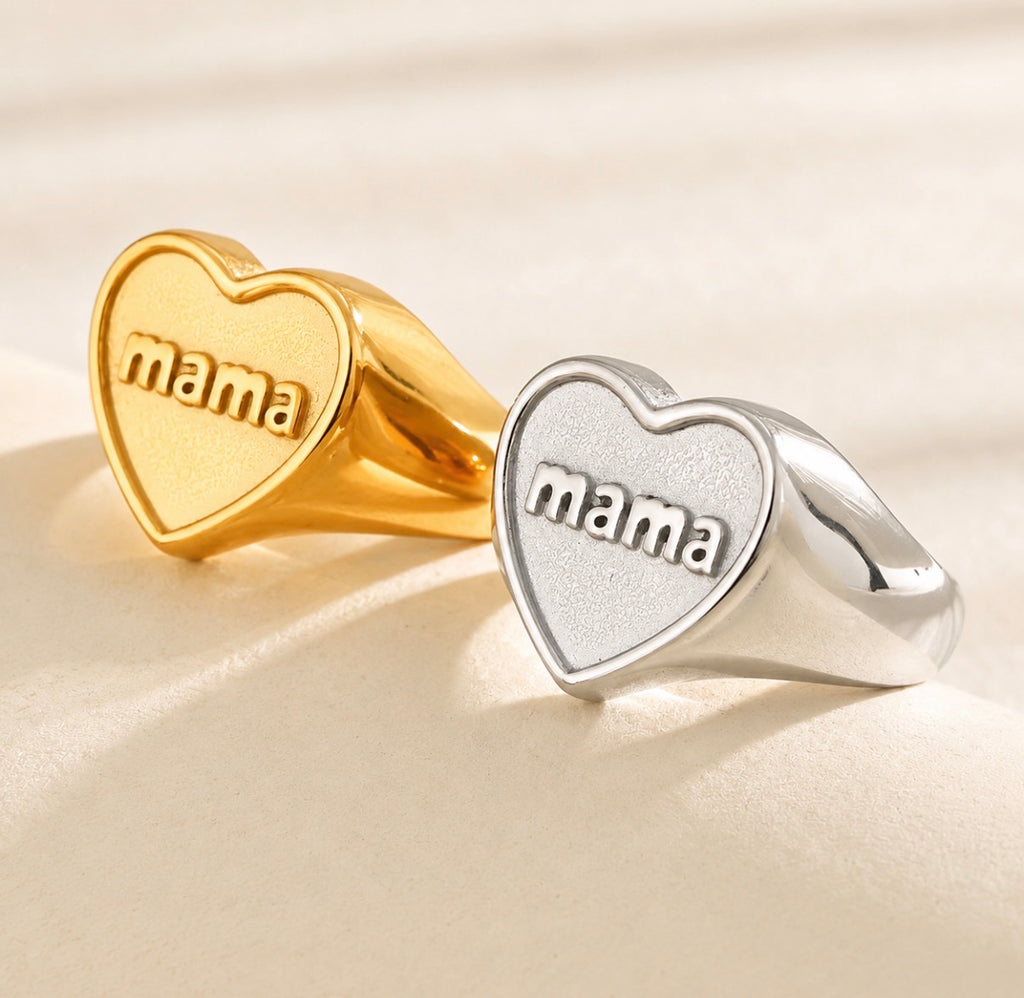 Mama Heart Silver Ring