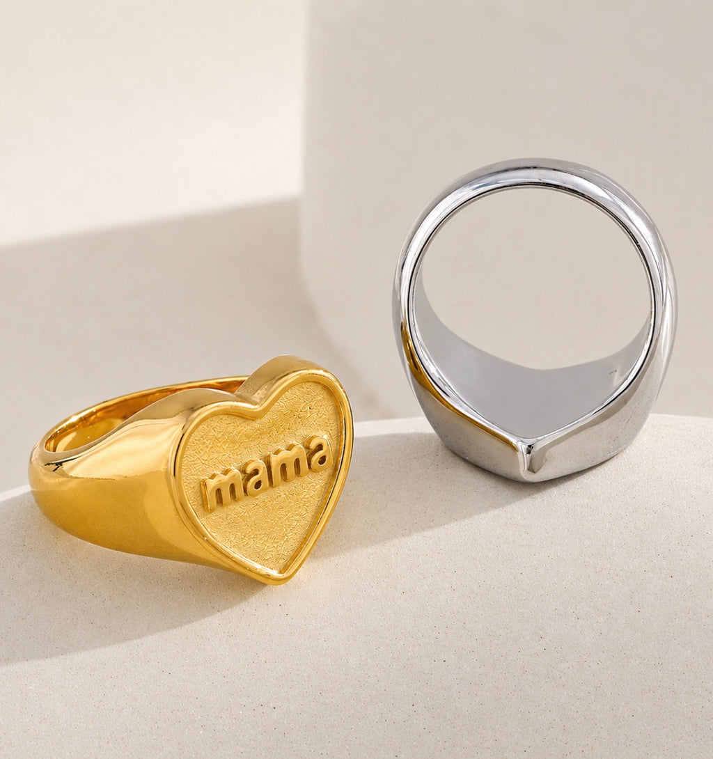 Mama Heart Silver Ring