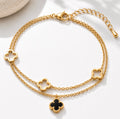 Midnight Clover Anklet