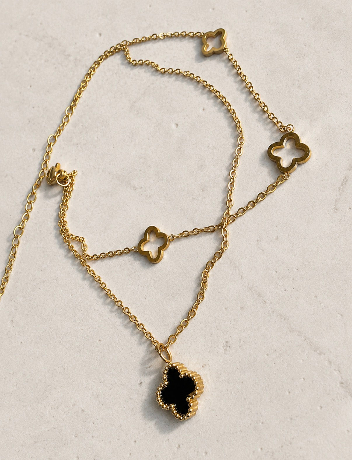 Midnight Clover Anklet