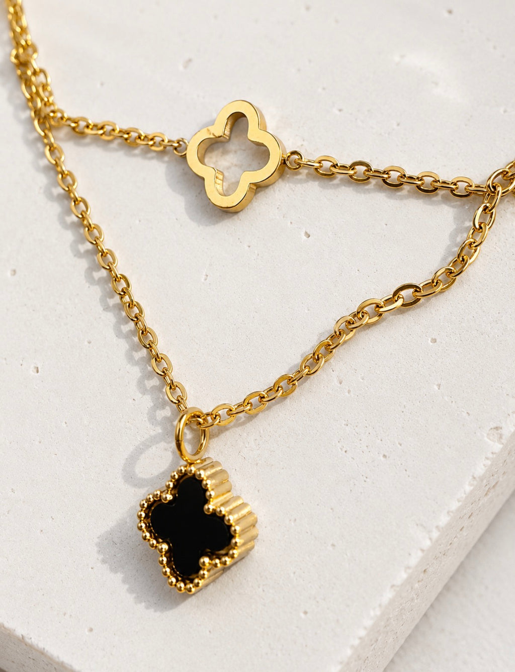 Midnight Clover Anklet