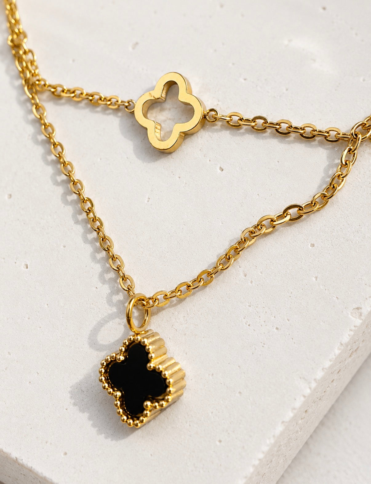 Midnight Clover Anklet