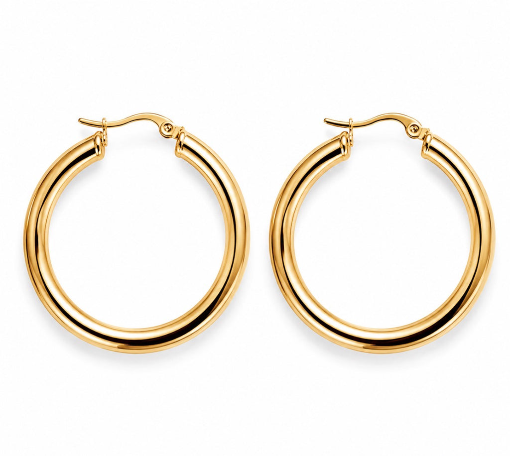 Mirror Glow Hoops~Gold