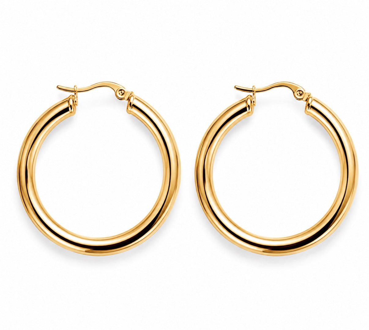 Mirror Glow Hoops~Gold