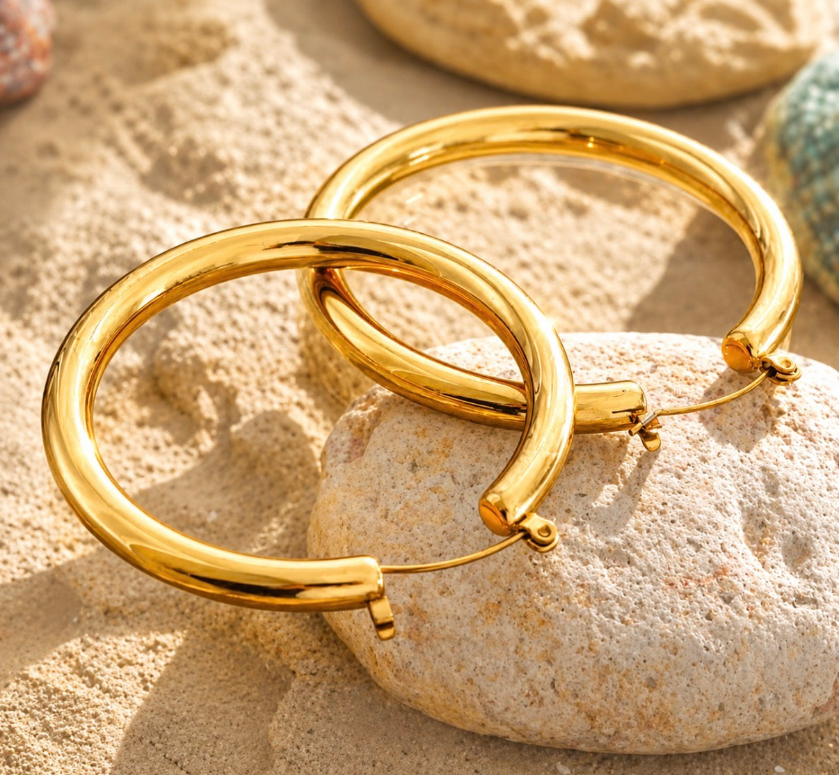 Mirror Glow Hoops~Gold