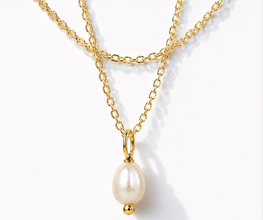 Moonlit Drop Necklace ~Gold