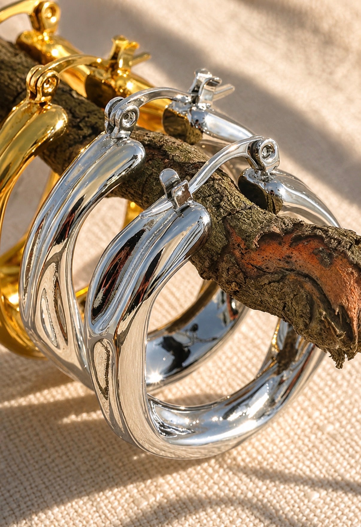 Moonlit Twist Hoops