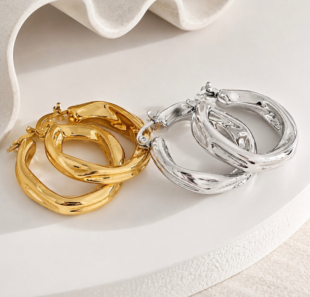 Moonlit Twist Hoops