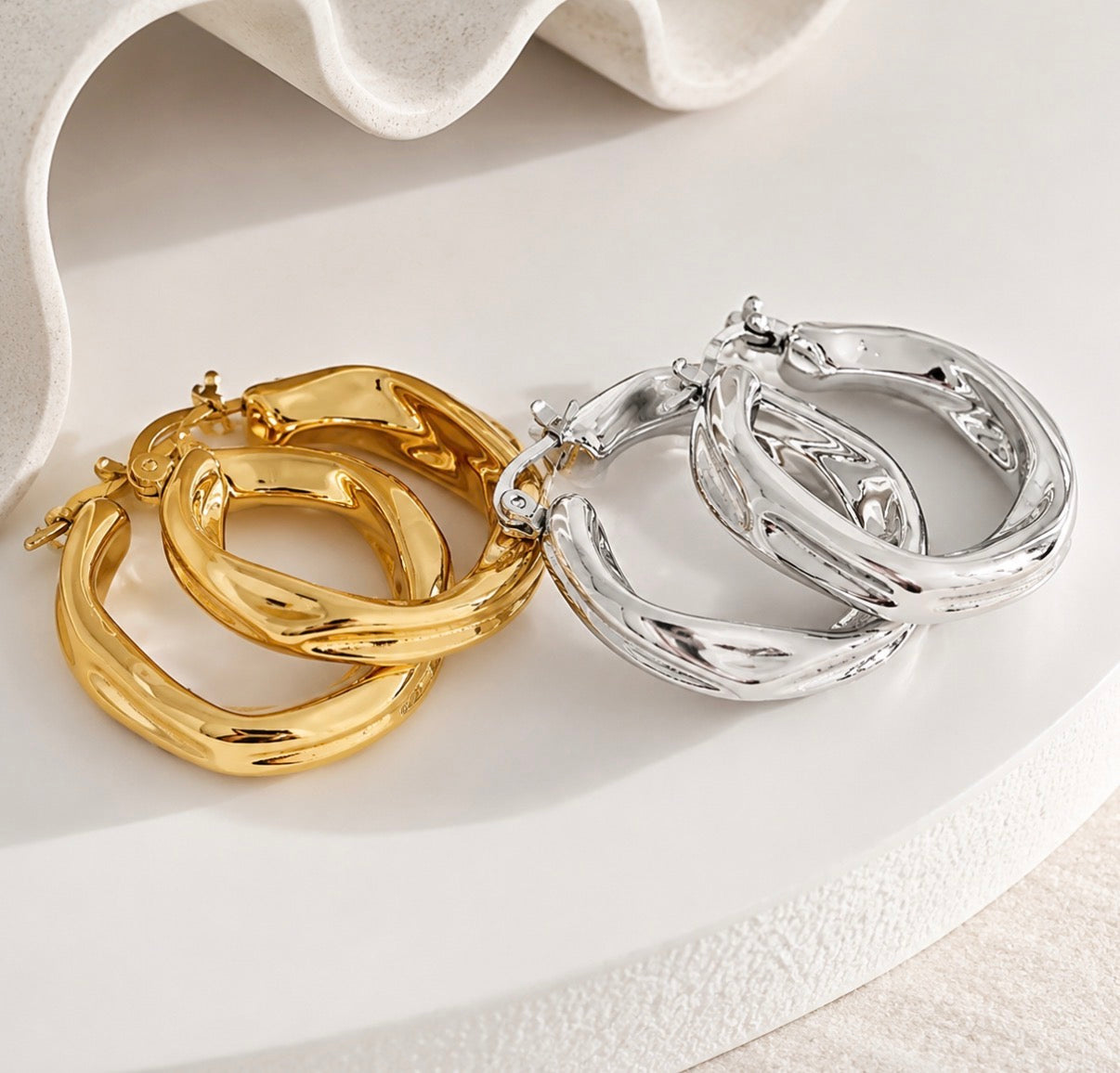 Moonlit Twist Hoops